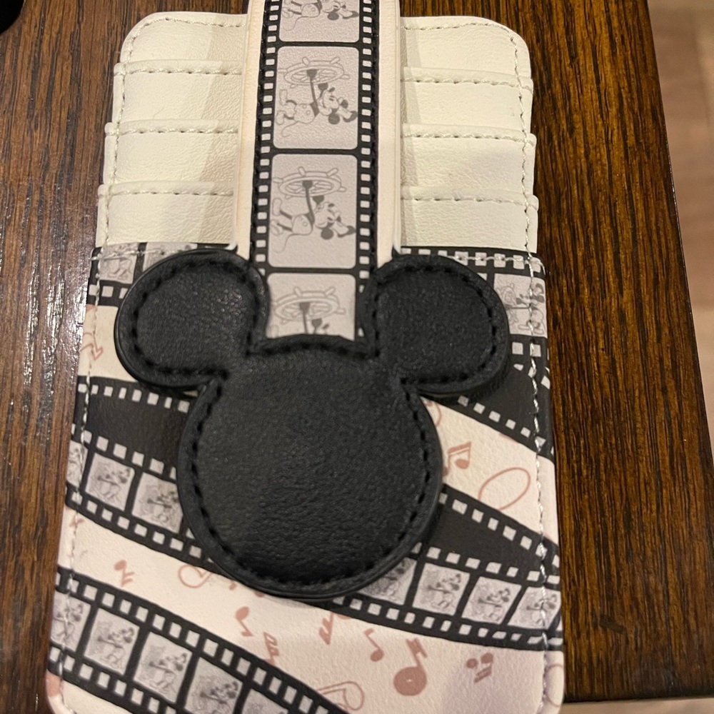 Loungefly Black and White Mickey Mouse Card Holder - Picture 1 of 9